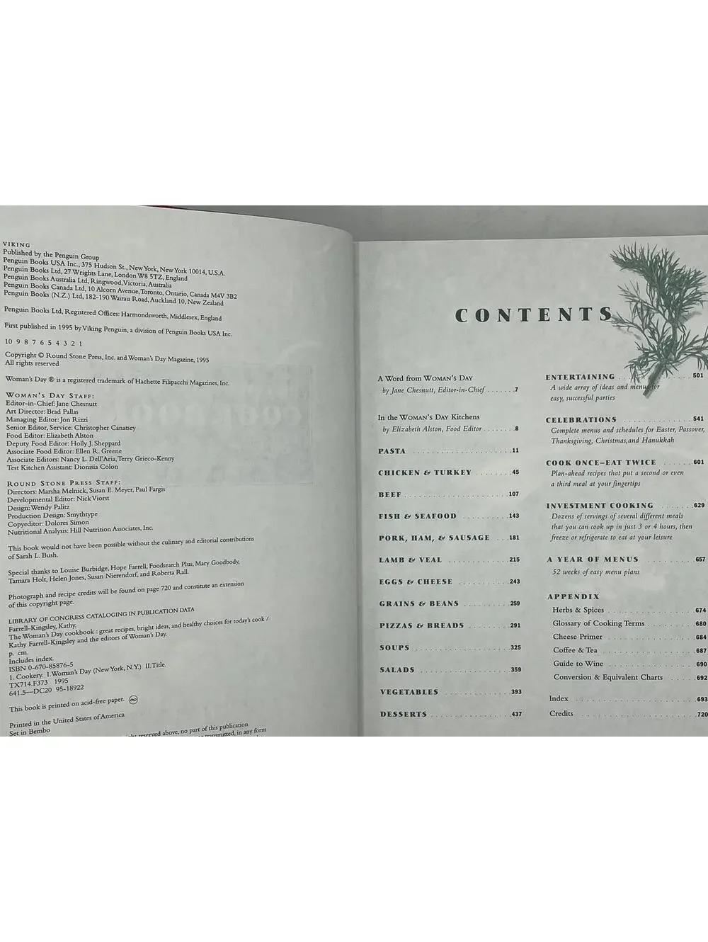 Vintage Woman's Day Cookbook, 1995, Illustrated Recipes